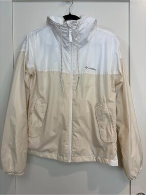 Columbia White Hooded Fleece Jacket